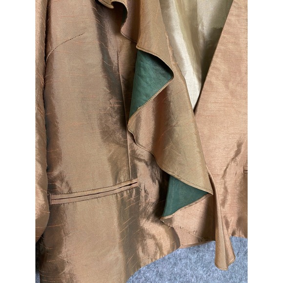 Grace Chuang New York Bronze Polyester Draped Evening Jacket Women's Small - Picture 4 of 9